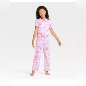 Girls' Wicked x Katie Kime 2pc Short Sleeve Button-Down Shirt and Pants Pajama